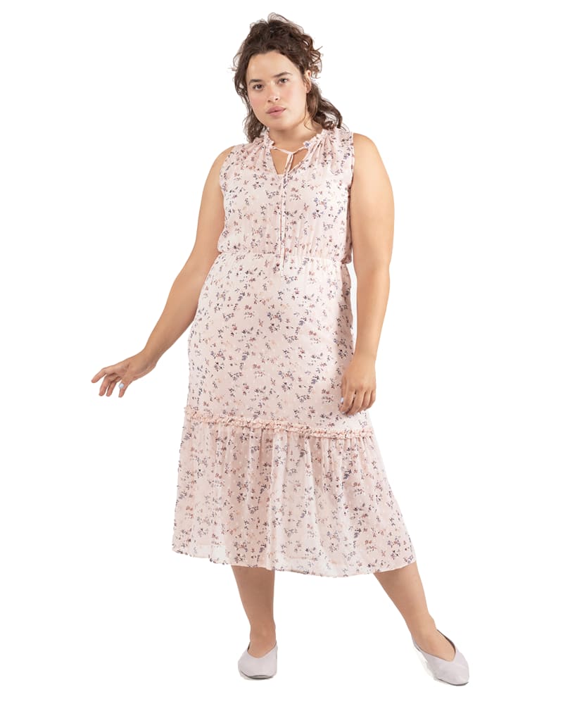 Plus size model wearing Jayne Tiered Dress by Dex Plus | Dia&Co | dia_product_style_image_id:183992